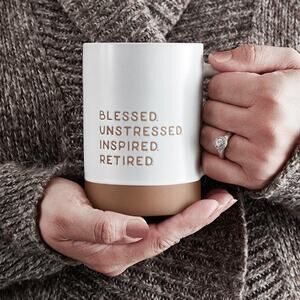 Large 17oz Blessed and Unstressed Coffee Gift Mug for Happy Retired Person